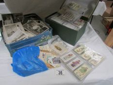 A mixed lot of cigarette cards including silks,