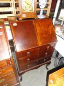 A small mahogany 3 drawer bureau.