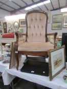 A mahogany framed chair.