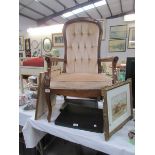 A mahogany framed chair.