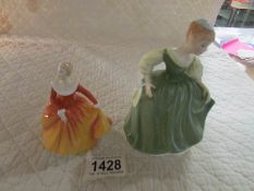 2 small Royal Doulton figurines, Fair Maiden and Fragrance.
