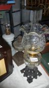 3 old oil lamps.
