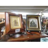 2 Victorian framed portraits of gentlemen.