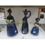 3 studio pottery figures.