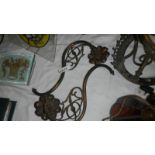 A pair of Victorian art nouveau gas wall lights.