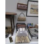 10 vintage clutch and hand bags.