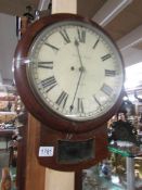 An old chain driven wall clock by Richard Hardy, Newark, (hinge on door needs attention).