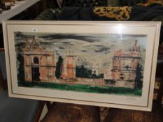 A framed and glazed print by John Piper.