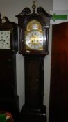 A brass faced Grandfather clock by F. Clark, Conningsby.