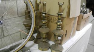 2 pairs of brass table lamp bases.