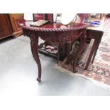 A mahogany D shaped hall table.