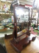 A Victorian mahogany dressing table swivel mirror.