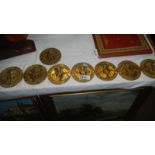 8 circular vintage brass Lincolnshire steam rally plaques.