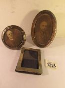 3 old silver photo frames.
