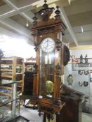 A Victorian double weight Vienna wall clock.