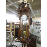 A Victorian double weight Vienna wall clock.