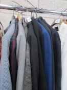 A quantity of suits and jackets,.