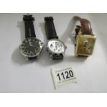 3 gentleman's automatic wrist watches, all in working order.