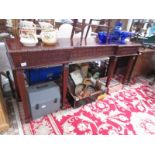 A mahogany console table.