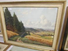 A framed and glazed rural scene water colour signed Willy Hanpe, image 80 x 60 cm.