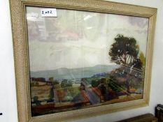 A framed and glazed rural scene watercolour, image 51 x 38 cm.