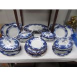 40 pieces of 19th century blue and white dinner ware.