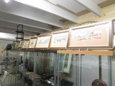 7 framed and glazed Cash's silk pictures.