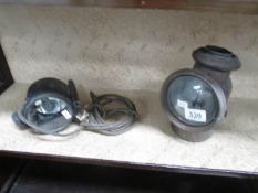 2 old car lamps.