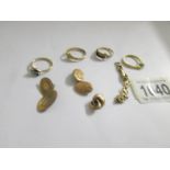 20 grams of damaged 9ct and 18ct gold jewellery.