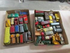 2 trays of early Lesney die cast toys, approximately 40.