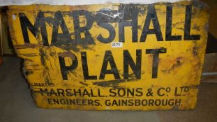 An old 'Marshall's Plant' enamel sign.