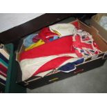 A box of flags and bunting.