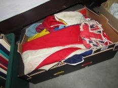 A box of flags and bunting.