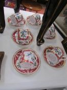 6 Spode cabinet series coffee cans and saucers.