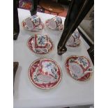 6 Spode cabinet series coffee cans and saucers.