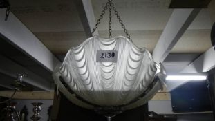 A Deco 'shell' ceiling light.