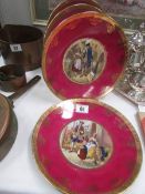 4 pictorial cabinet plates.