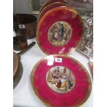 4 pictorial cabinet plates.