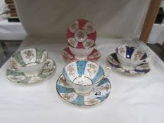 5 Paragon china cups and saucers.