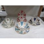 5 Paragon china cups and saucers.