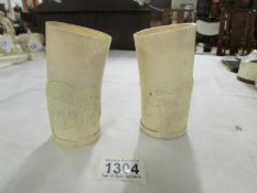A pair of spill vases,.