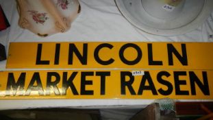 Rare 1960's Lincoln and Market Rasen AA horse racing enamel signs.