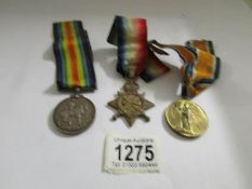 2 WW1 medals and star awarded to 9582 Pte.