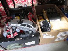 A Tonka pressed steel lorry, remote control tank, Chad Valley Beetle etc, (2 boxes).