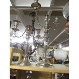 2 silver plate candelabra.