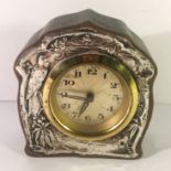 A silver fronted clock hall marked Birmingham 1915.
