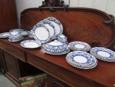 Approximately 45 pieces of Victorian Burslem blue and white dinner ware.