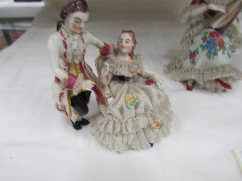 3 19th century German porcelain figure groups. - Image 5 of 6
