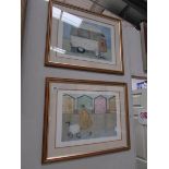 A pair of Sam Toft framed and glazed prints.