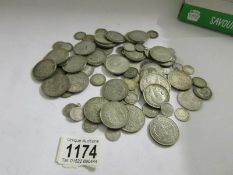 Approximately 600 grams of pre 1947 silver coins.